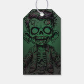 Groene Zombie Kind & Slime Halloween Verjaardagsfe Cadeaulabel (Achterkant)