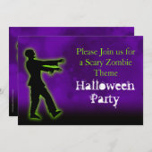 Groene Zombie op Paars Kaart (Voorkant / Achterkant)