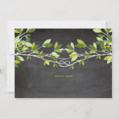 Groene Zomer Geknoopte Liefdesboom Krijtbord Bruil Kaart (Achterkant)