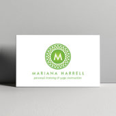GROENE ZON LOGO MONOGRAM voor YOGA STUDIO, FITNESS Visitekaartje