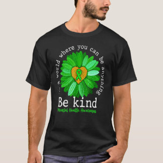 Groene zonnebloem Soort T-shirt Geestelijke gezond