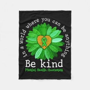 Groene zonnebloem Soort T-shirt Geestelijke gezond Fleece Deken