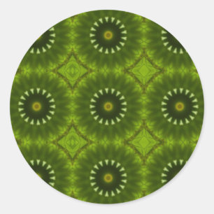 Groene Zonnen Ronde Sticker