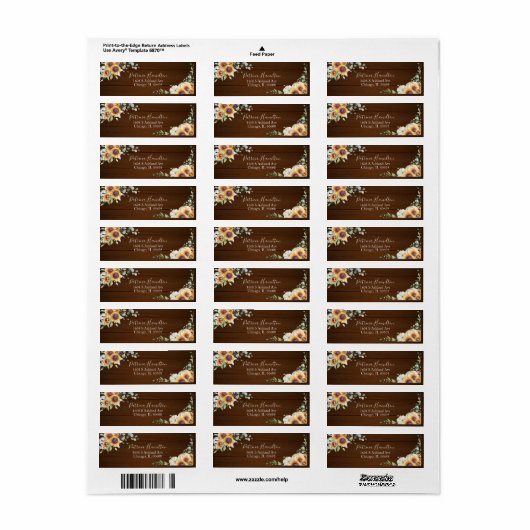 Groene Zonneschijn Bruiloftsetiket Herfst Etiket (Full Sheet)