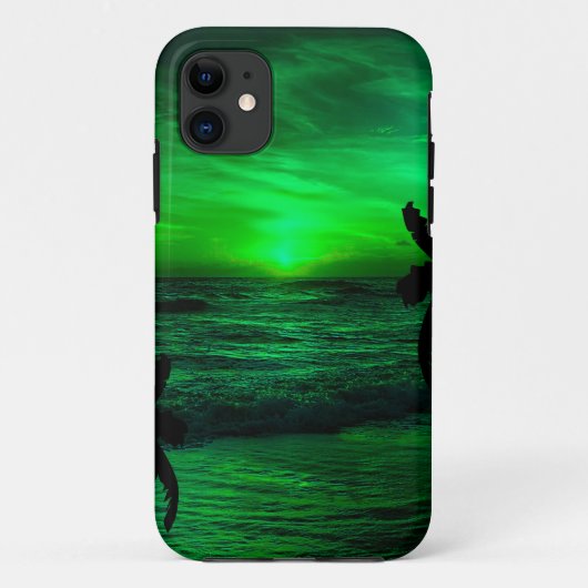 GROENE ZONSONDERGANGEN OCEAN SCHILDERACHTIG Case-Mate iPhone CASE (Achterkant)