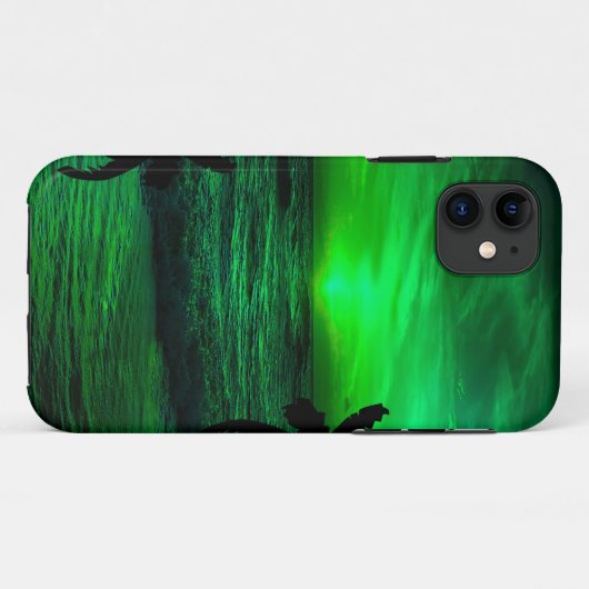 GROENE ZONSONDERGANGEN OCEAN SCHILDERACHTIG Case-Mate iPhone CASE (Achterkant (horizontaal))
