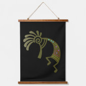 Groene Zuidwestelijke Kokopelli Hangend Wandkleed (Voorkant)