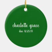 Groene Zwangerschap Ultrasound met kerstmis Keramisch Ornament (Achterkant)