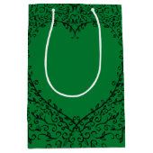 Groene zwarte bruiloft Gothic Heart Medium Cadeauzakje (Voorkant)