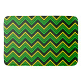 Groene, zwarte en gele chevron zigzag badmat (Voorkant)