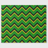 Groene, zwarte en gele chevron zigzag cadeaupapier (Vlak)