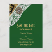 Groene zwarte en gouden witte kant met uitzonderin aankondigingskaart (Voorkant)