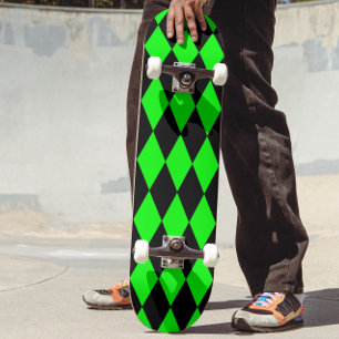 Groene Zwarte Harlekijn Diamanten Dambordpatroon O Skateboard
