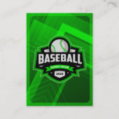 Groene & Zwarte Honkbalspeler Uitwisselbare Fotoka Contactkaartje (Achterkant)