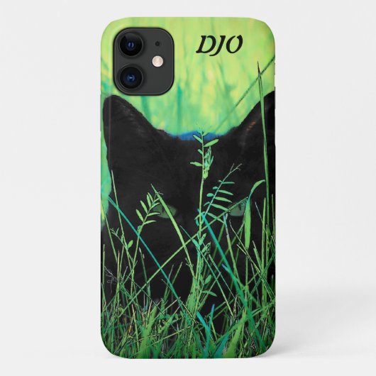 Groene zwarte kat stalking Case-Mate iPhone case (Achterkant)