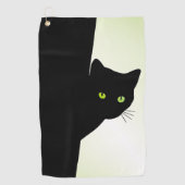 Groene zwarte kleurstofkat golfhanddoek (Voorkant)
