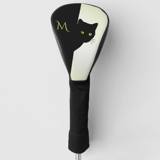 Groene zwarte kleurstofkat golfheadcover (Voorkant)