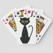 Groene zwarte kleurstofkat pokerkaarten (Achterkant)