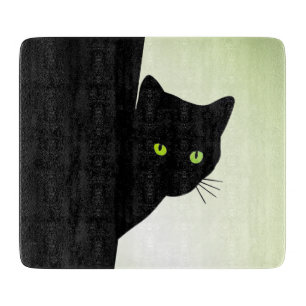 Groene zwarte kleurstofkat snijplank