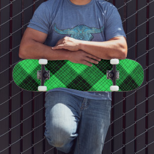Groene Zwarte Kruisraster Buffalo Check Skateboard
