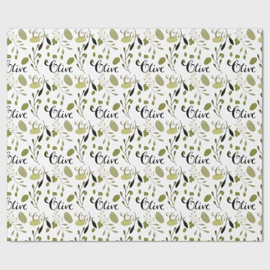 Groene Zwarte Olijven Bruidsmeisjesfeest Cadeaupapier (Vlak)