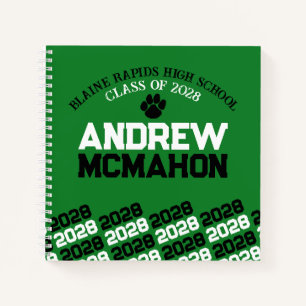 Groene & Zwarte Pootafdruk Afstudeer Gastboek Notitieboek