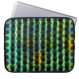 Groene, zwarte stippen die vormen genereren, schad laptop sleeve