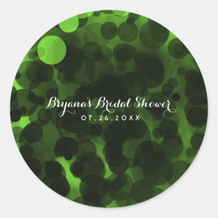Groene & Zwarte Stippen Modern Chique Feest Favori Ronde Sticker