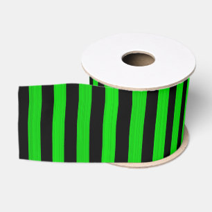 Groene Zwarte Strepen Naadloos Patroon Grosgrain Lint