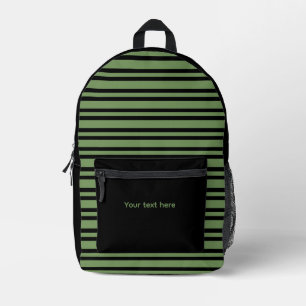 Groene Zwarte Strepen Naadloos Personaliseer Patro Bedrukte Rugzak