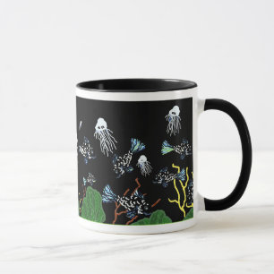 Groene zwarte vis Jellyfish Coral Mok