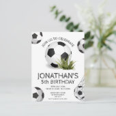 Groene Zwarte Voetbal Verjaardag Briefkaart (Staand voorkant)