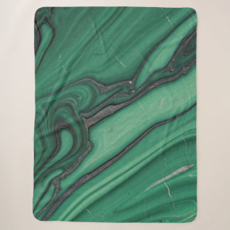 Groene, Zwarte & Zilveren Marmer Pluche Deken