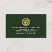 Groene zwevende getallen Wave Dollar Visitekaartje (Achterkant)