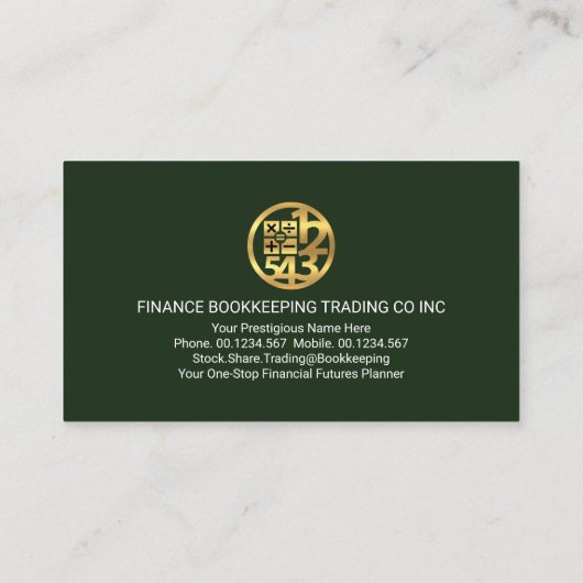 Groene zwevende getallen Wave Dollar Visitekaartje (Achterkant)