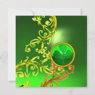 GROENE ZWIRLS EN SHAMROCK ST PATRICK'S DAY PARTY KAART