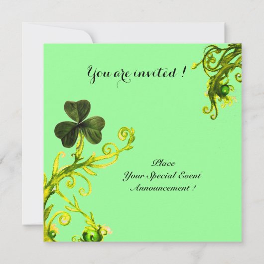 GROENE ZWIRLS EN SHAMROCK ST PATRICK'S DAY PARTY KAART (Achterkant)