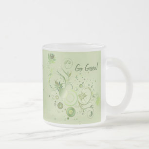 Groene Zwirls Matglas Koffiemok