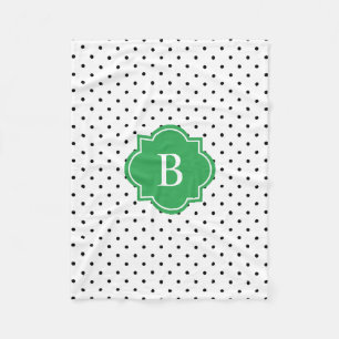 Groene Zwitserse Stippen   Monogram Fleece Blanket