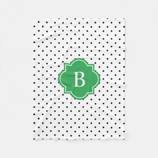 Groene Zwitserse Stippen | Monogram Fleece Blanket Deken (Voorkant)