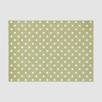 GROENEN EN WITTE POLKA DOTS TISSUEPAPIER