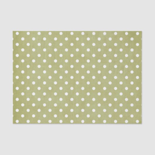GROENEN EN WITTE POLKA DOTS TISSUEPAPIER (Voorkant)