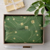 GROENEN MET GOUDE THIN LINES EN IRISH SHAMROCKS TISSUEPAPIER (Geschenk)