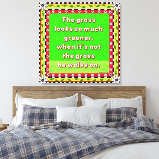 Groener gras canvas afdruk (Insitu (Slaapkamer))