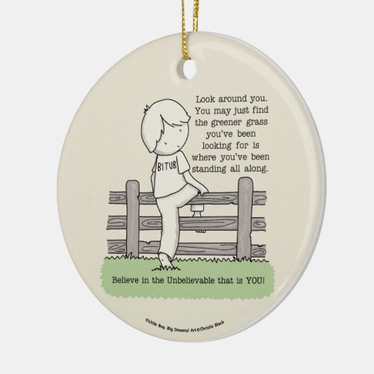 Groener gras keramisch ornament (Links)