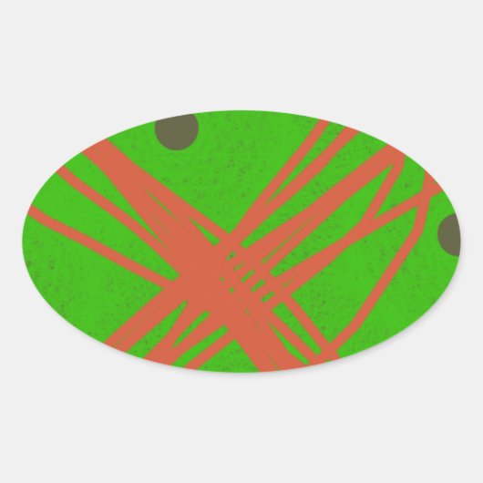 groenere abstracte kunst ovale sticker (Voorkant)