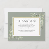 Groenfeest Viering Van Het Leven Funeral Foto Bedankkaart (Voorkant)