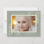 Groenfeest Viering Van Het Leven Funeral Foto Bedankkaart (Achterkant)