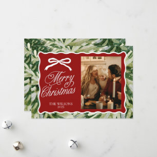 Groenfoto Kerstkaart met Strik en Schelp 