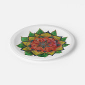 GroenGeel Mandala WatercCustom Papier Borden 7 in Papieren Bordje (Gekanteld)